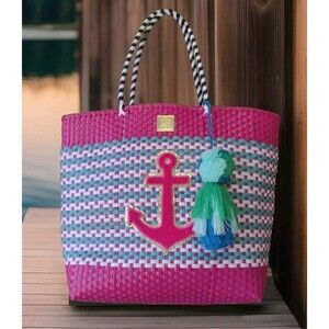 Simply Southern Calabash Tote Bag Anchor With Gold Emblem New